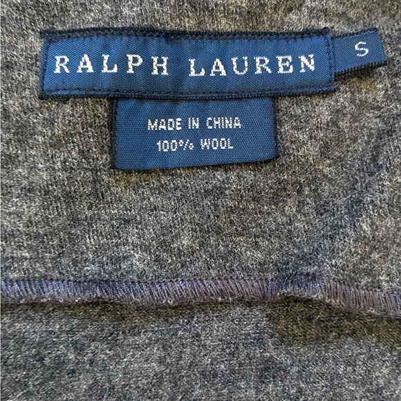 Ralph Lauren Charcoal Wool Sleeveless Dress • Ruffle Collar, Peplum Hem - Picture 2 of 7